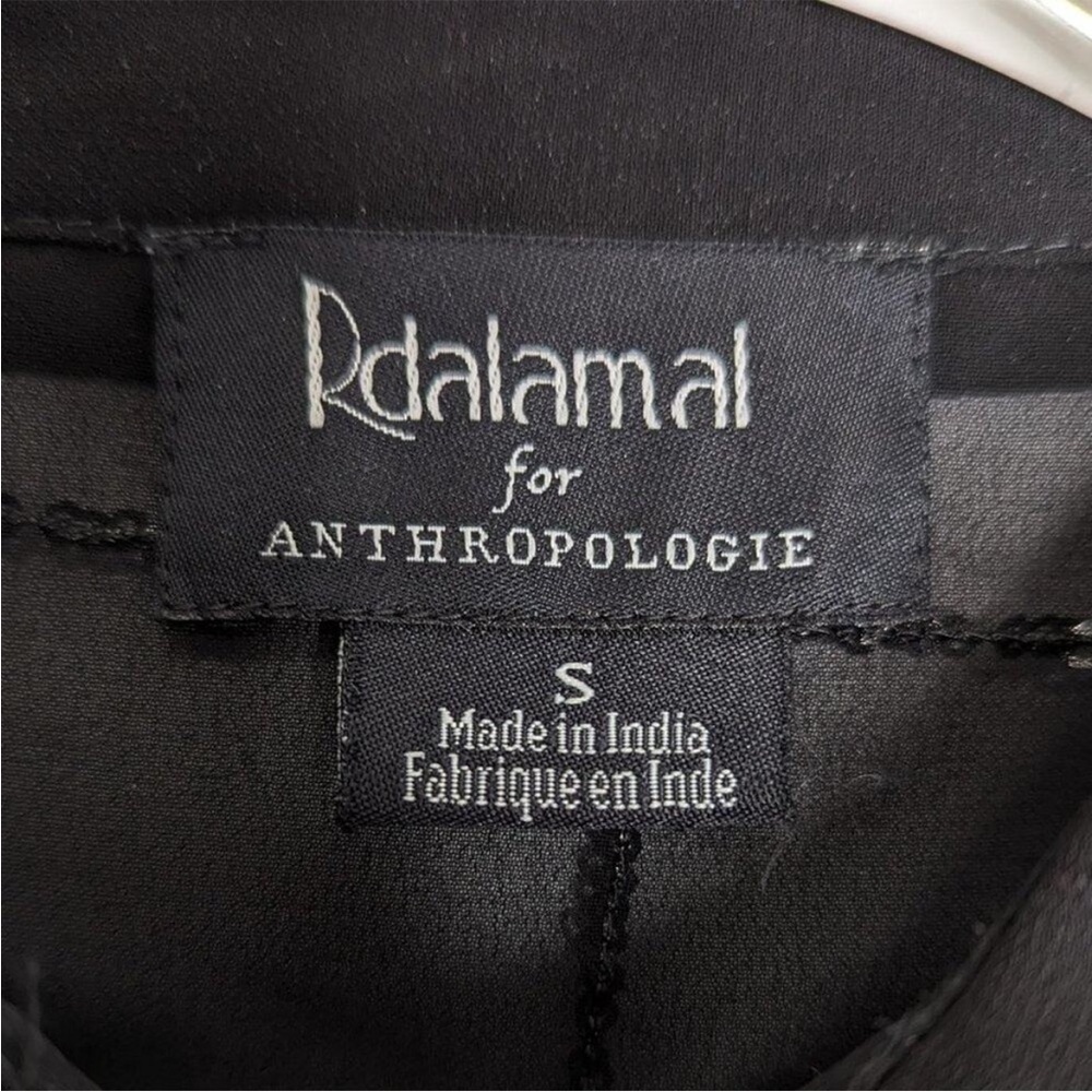 Anthropologie Rinku Dalamal Black Sequin Shirt Dress Long Sleeve Sheer Button Up - Picture 4 of 11